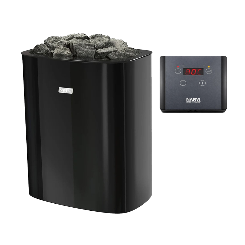 Elektrinė pirties krosnelė - NARVI NC Electric, juoda 6 kW