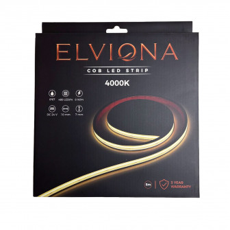 Elviona COB LED juosta pirčiai, 4000 K, 5 m