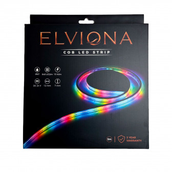 Elviona COB LED juosta pirčiai,  RGB, 5 m