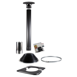 HARVIA 1500 juodas kamino komplektas, statinės formos pirties nameliams  HARVIA 1500 juodas kamino komplektas, statinės formos pirties nameliams