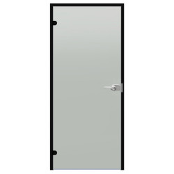 Harvia Black Line rakinamos stiklinės durys, Satin, 7x21, juodas aliuminio rėmas 