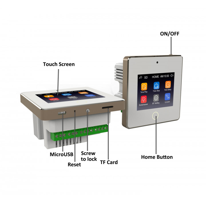 Jutiklinio ekrano BT sieninis muzikos centras HELMER L60