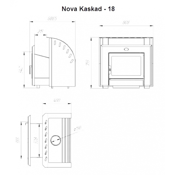 Malkinė pirties krosnelė - NOVA KASKAD 18