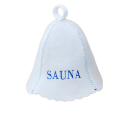 Pirties kepurė - SAUNA, balta  Pirties kepurė - SAUNA, balta