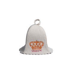 Pirties kepurė - QUEEN, balta  Pirties kepurė - QUEEN, balta