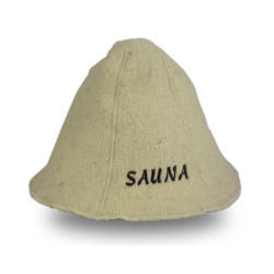 Pirties kepurė - SAUNA, balta, vilnonė  Pirties kepurė - SAUNA, balta, vilnonė