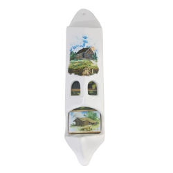 Keraminis degtukų dėžutės laikiklis su 5 degtukų dėžutėmis 