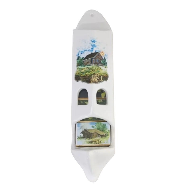 Keraminis degtukų dėžutės laikiklis su 5 degtukų dėžutėmis