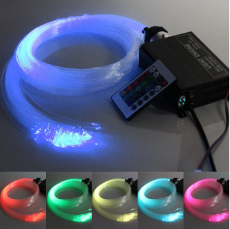 LED RGB apšvietimas šviesolaidinis SPALVOTOS ŽVAIGŽDĖS 3 m.
