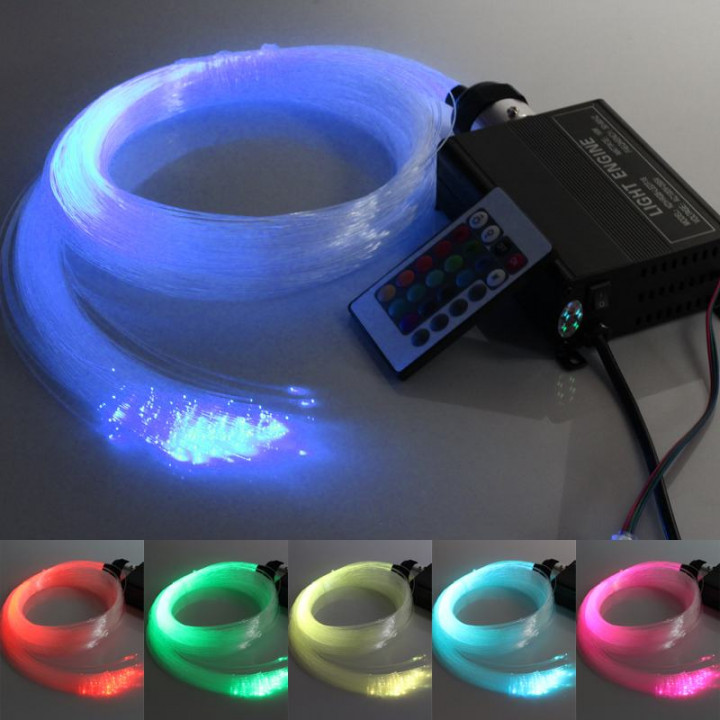LED RGB apšvietimas šviesolaidinis SPALVOTOS ŽVAIGŽDĖS 2 m.