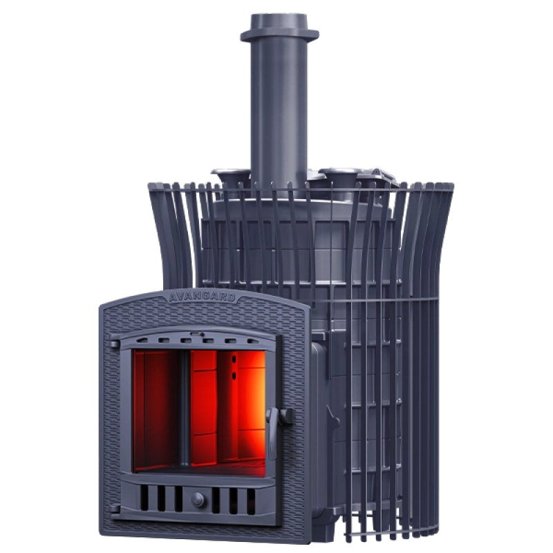 Malkinė pirties krosnelė GEFEST - Avangard ZK Uragan 25 (P2) tulpių tinklelyje