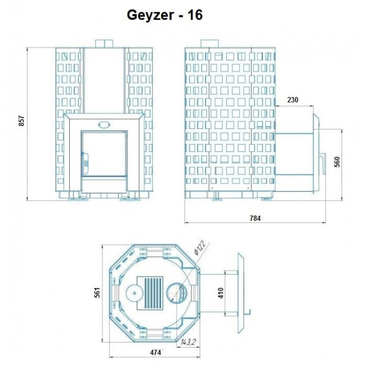 Malkinė pirties krosnelė - NOVA GEYZER 16