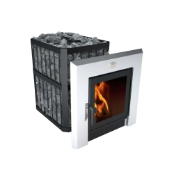 Malkinė pirties krosnelė - NOVA PANORAMA 18 su tinko apdaila 