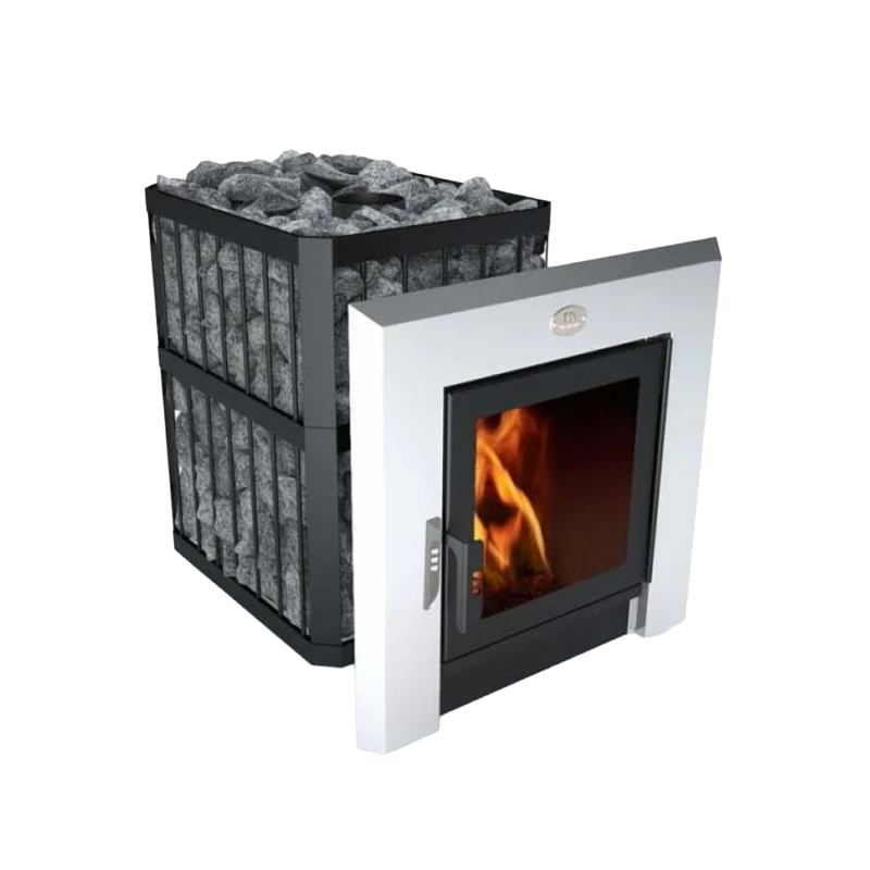 Malkinė pirties krosnelė - NOVA PANORAMA 26 su tinko apdaila