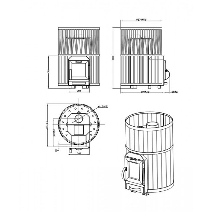 Malkinė pirties krosnelė - STOVEMAN CROWN 20R