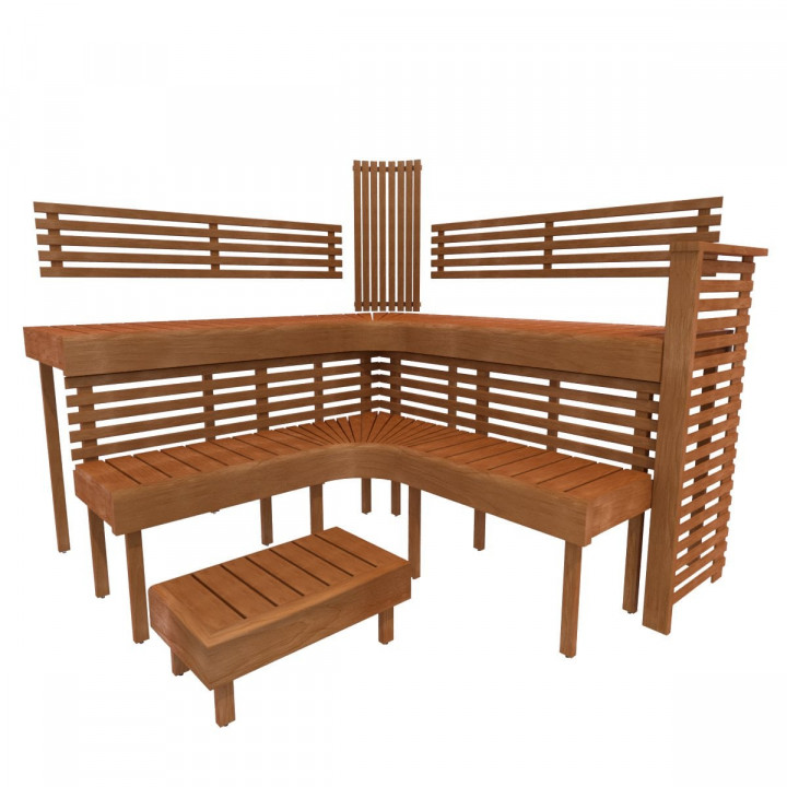 Modulinis pirties gultas PREMIUM, Termo-drebulės mediena 2000 x 2090 mm