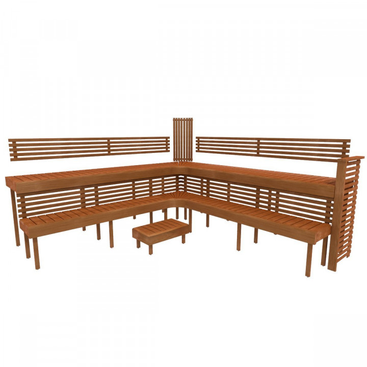Modulinis pirties gultas PREMIUM, Termo-drebulės mediena 3200 x 3290 mm