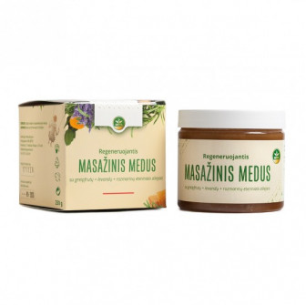 Masažinis medus su greipfrutų, levandų ir rozmarinų eteriniais aliejais, 250 g