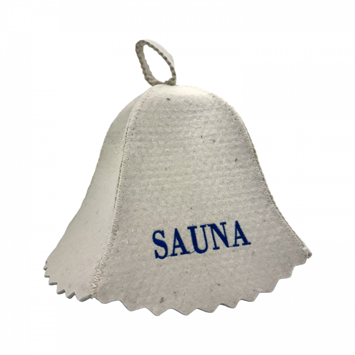Pirties kepurė - Sauna, mėlynu užrašu