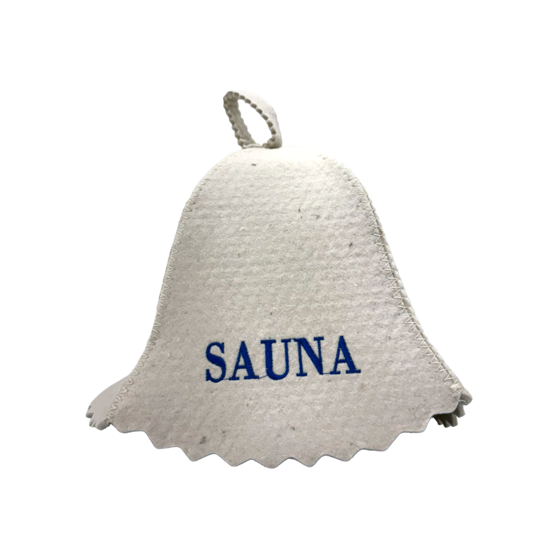 Pirties kepurė - Sauna, mėlynu užrašu