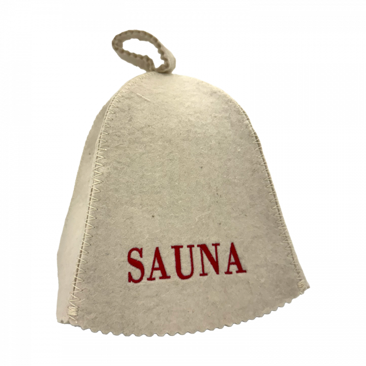 Pirties kepurė - Sauna, raudonu užrašu