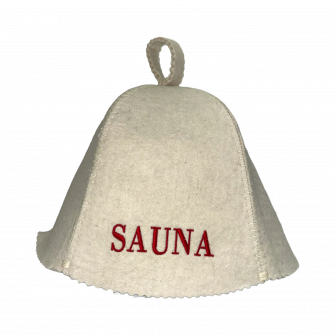 Pirties kepurė - Sauna, raudonu užrašu