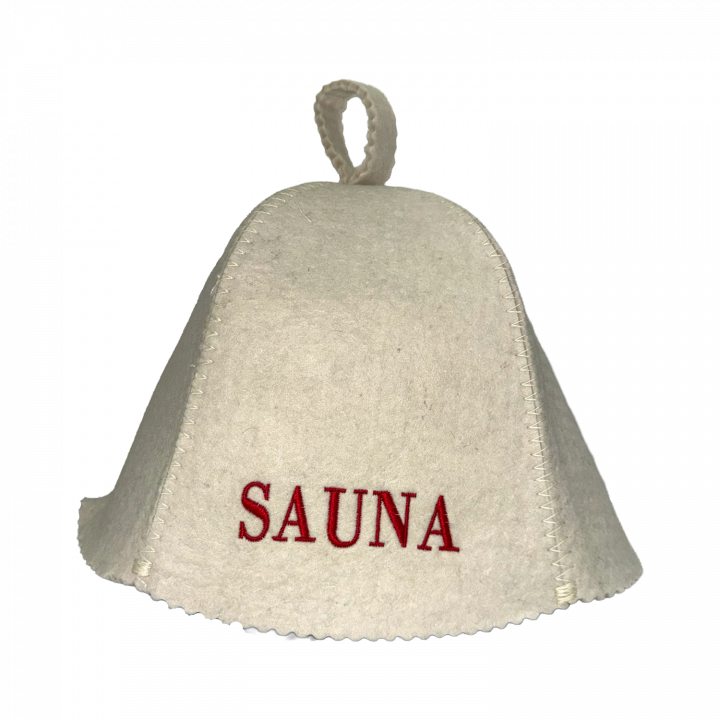 Pirties kepurė - Sauna, raudonu užrašu