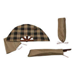 Pirties vėduoklė, tamsios languotos medžiagos 