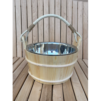 Pušinis kibiriukas su nerūdijančio plieno įdėklu, 5 l