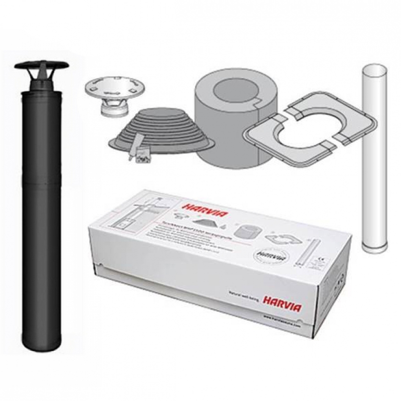 Plieninio apšiltinto kamino komplektas - HARVIA, juodas