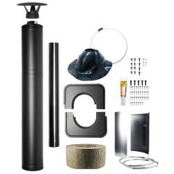 Plieninio apšiltinto kamino komplektas - HARVIA, juodas 