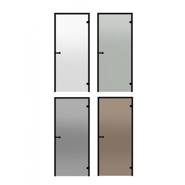 Stiklinės pirties durys HARVIA, juodas aliuminio rėmas 7x19 (black line)