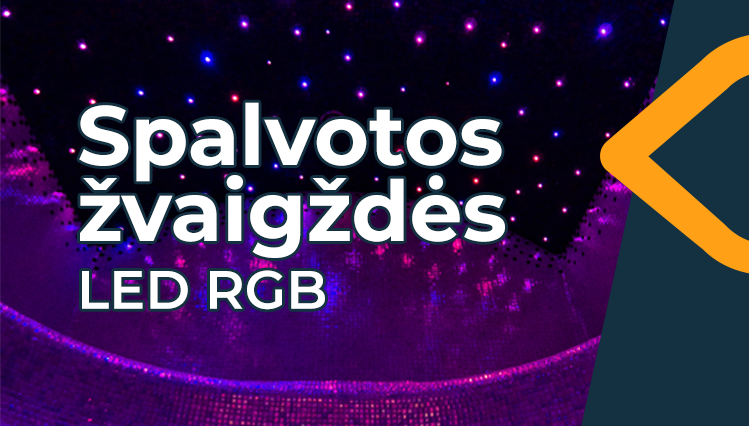 Spalvotos zvaigzdes apsvietimas